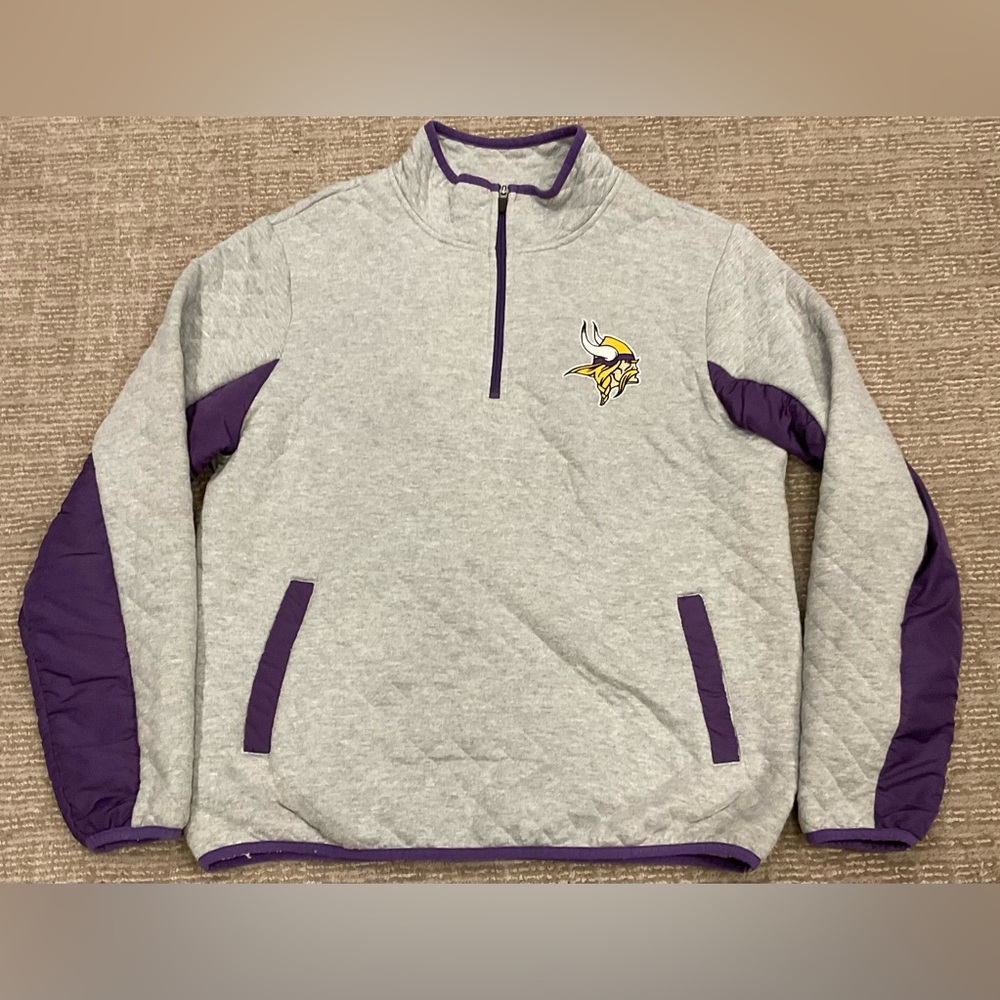 Minnesota Vikings quarter-zip pullover sweatshirt Officially licensed NFL LARGE